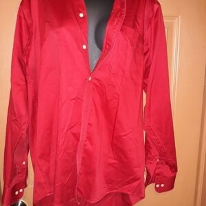 Men's Red IZOD button up size medium A-12